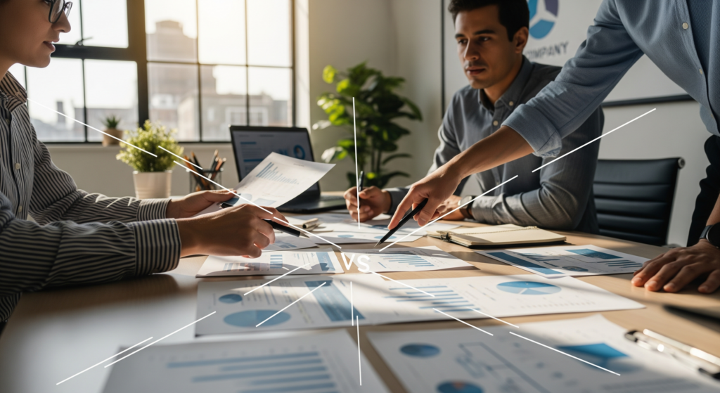 Profissionais analisando rotinas de Departamento Pessoal