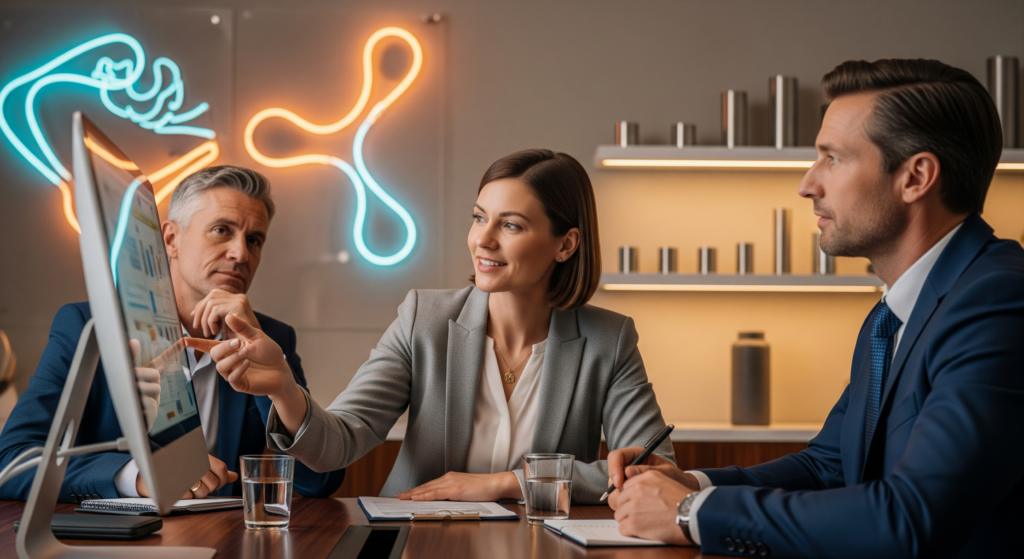 Especialista atendendo cliente sobre terceirização do DP