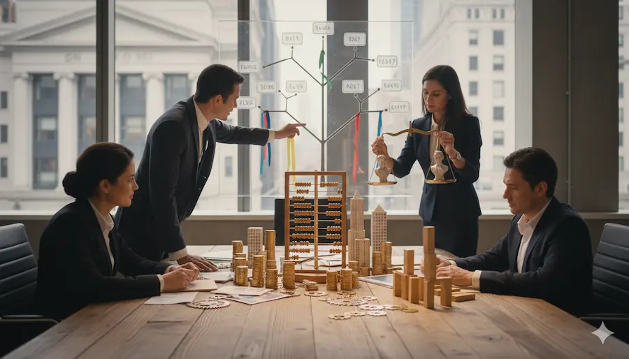 Equipe financeira organizada representando BPO financeiro